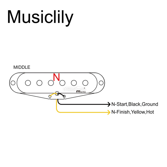 Size of wilkinson m series high output alnico 5 st single coil middle pickup for strat style electric guitar mx2066bk