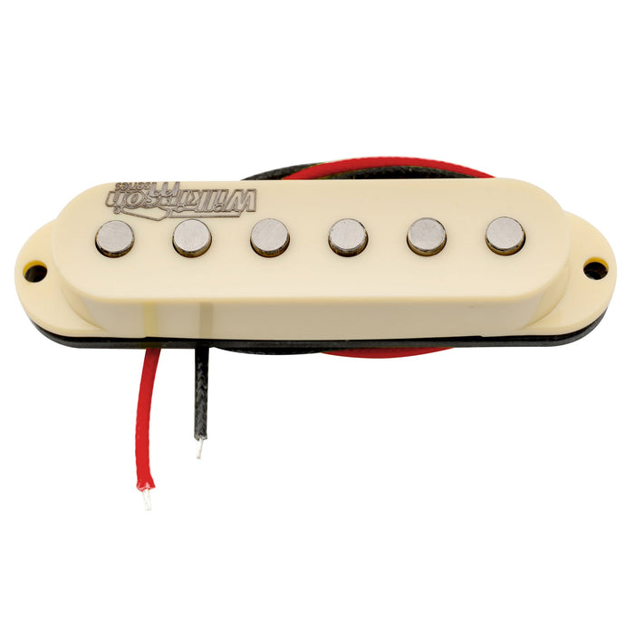 wilkinson m series high output alnico 5 st single coil middle pickup for strat style electric guitar mx2066bk, white