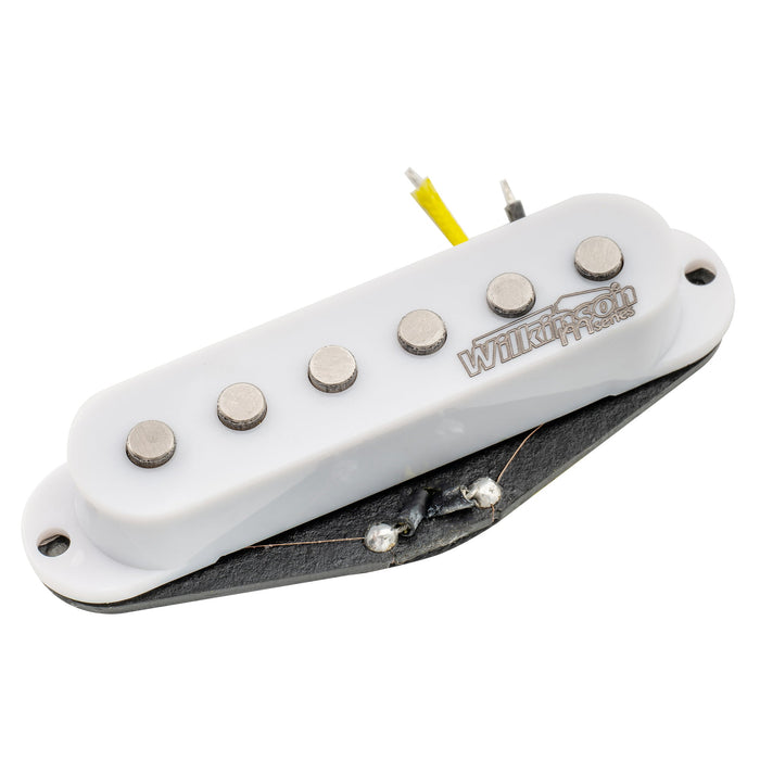 wilkinson m series high output alnico 5 st single coil middle pickup for strat style electric guitar mx2066bk, white