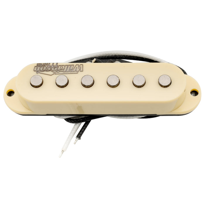 wilkinson m series high output alnico 5 st single coil bridge pickup for strat style electric guitar mx2067bk, white