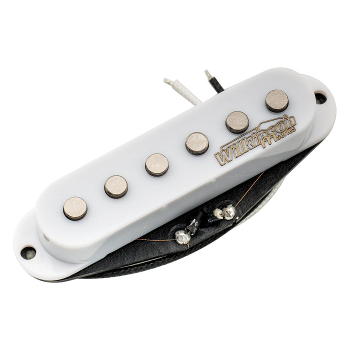 wilkinson m series high output alnico 5 st single coil bridge pickup for strat style electric guitar mx2067bk, white