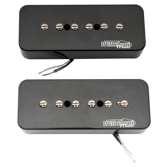 detail of wilkinson m series alnico 5 p90 soapbar pickups neck and bridge set for lp sg style electric guitar mx2070mx2071p