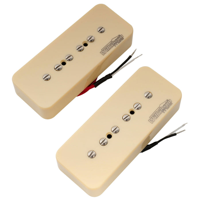 wilkinson m series alnico 5 p90 soapbar pickups neck and bridge set for lp sg style electric guitar mx2070mx2071p, mint ivory color