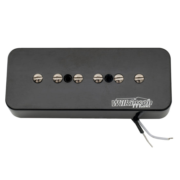 detail of wilkinson m series alnico 5 p90 soapbar bridge pickup for lp sg style electric guitar mx2071p