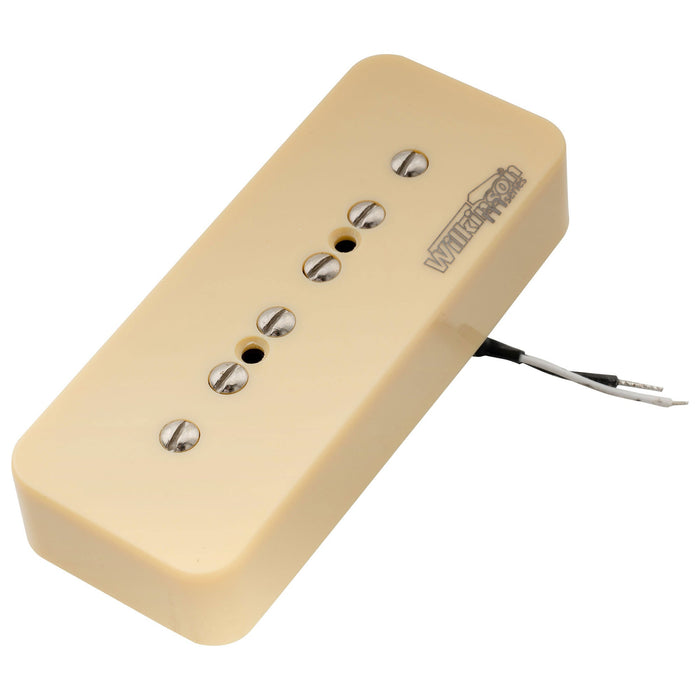 wilkinson m series alnico 5 p90 soapbar bridge pickup for lp sg style electric guitar mx2071p, mint ivory color
