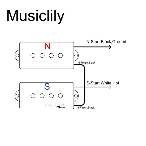 Size of wilkinson m series wopb variable gauss vintage tone alnico 5 humbucker pickups set for 4 string precision bass mx2072