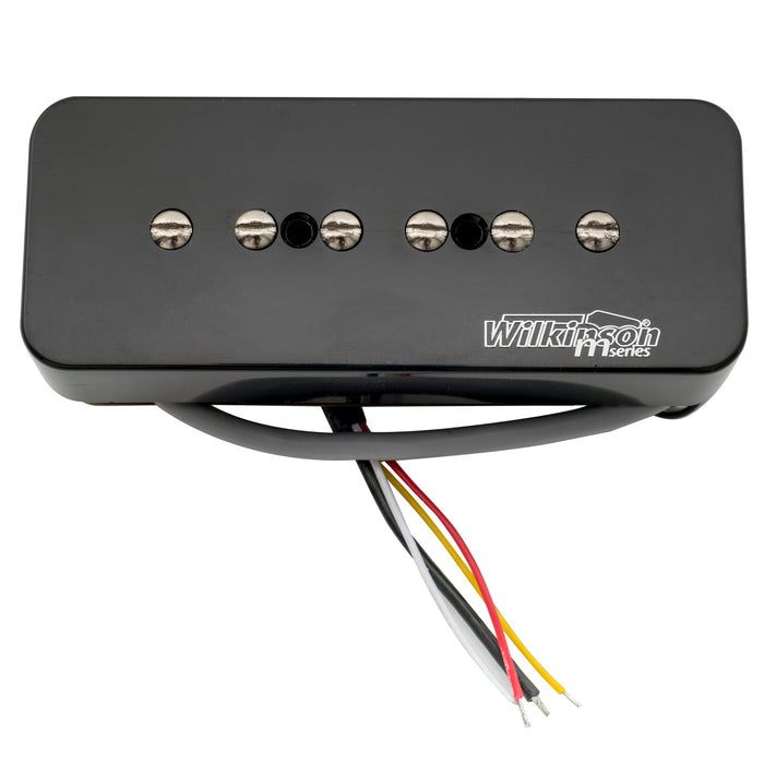 detail of wilkinson m series stacked p90 soapbar ceramic humbucker sized single coil pickup neck pickup 10k for sg lp style electric guitar mx2078p