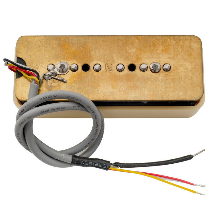 wilkinson m series stacked p90 soapbar ceramic humbucker sized single coil pickup neck pickup 10k for sg lp style electric guitar mx2078p, mint ivory color