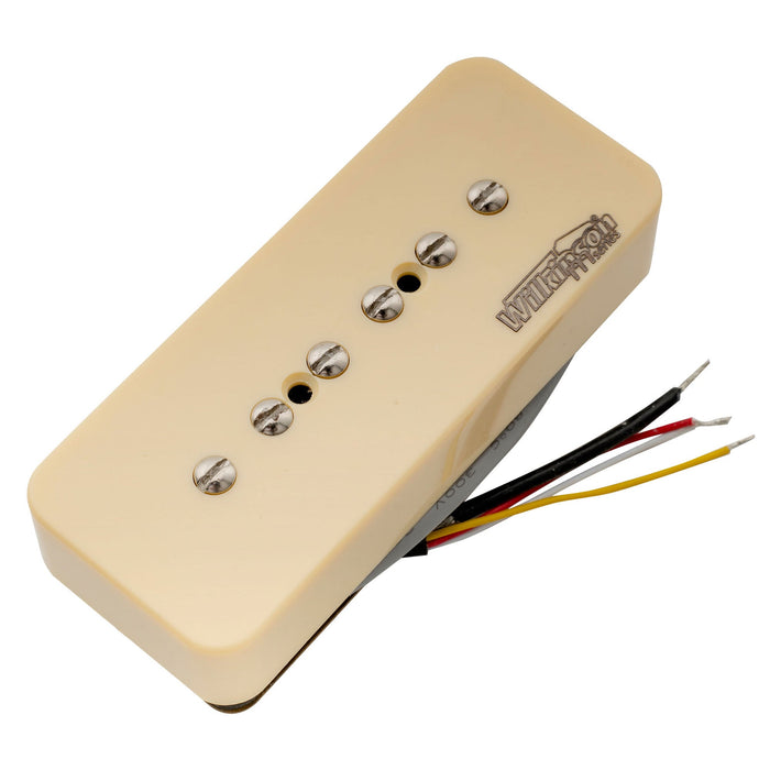wilkinson m series stacked p90 soapbar ceramic humbucker sized single coil pickup neck pickup 10k for sg lp style electric guitar mx2078p, mint ivory color