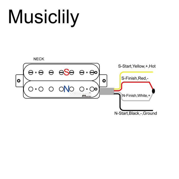 Size of wilkinson m series woh classical open style ceramic humbucker neck pickup for 7 string electric guitar mx2082bk