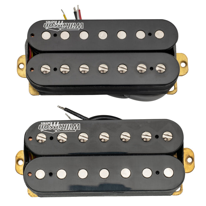 detail of wilkinson m series woh classical open style ceramic humbucker pickups set for 7 string electric guitar mx2082bkmx2083bk