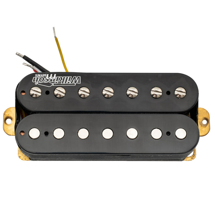 detail of wilkinson m series woh classical open style ceramic humbucker bridge pickup for 7 string electric guitar mx2083bk