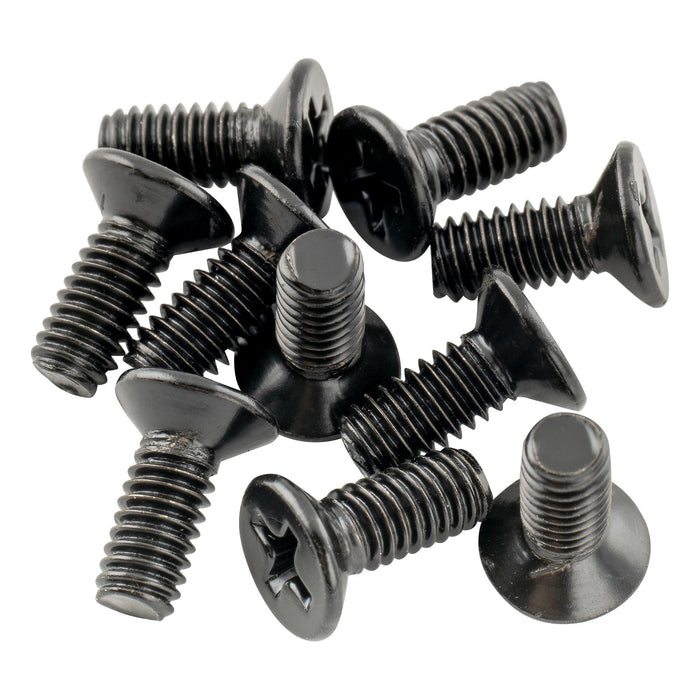 musiclily pro metric m4 10mm stainless steel phillips countersunk mounting screws for imported strat style electric guitar tremolo block mx2094 10p, black