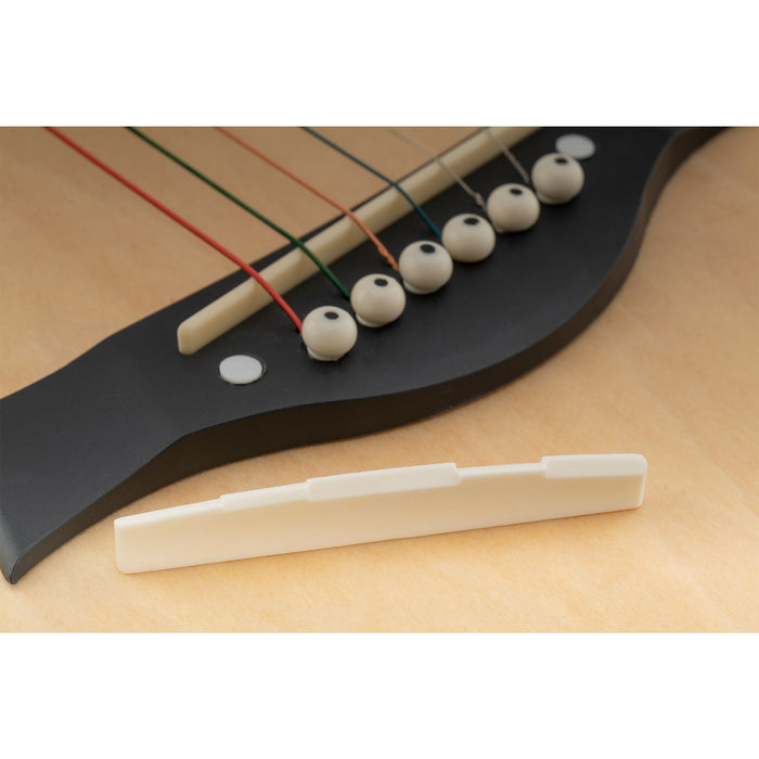 Application of musiclily pro 73 15mm universal compensated bone saddle for 6 string acoustic guitar mx2097 2p