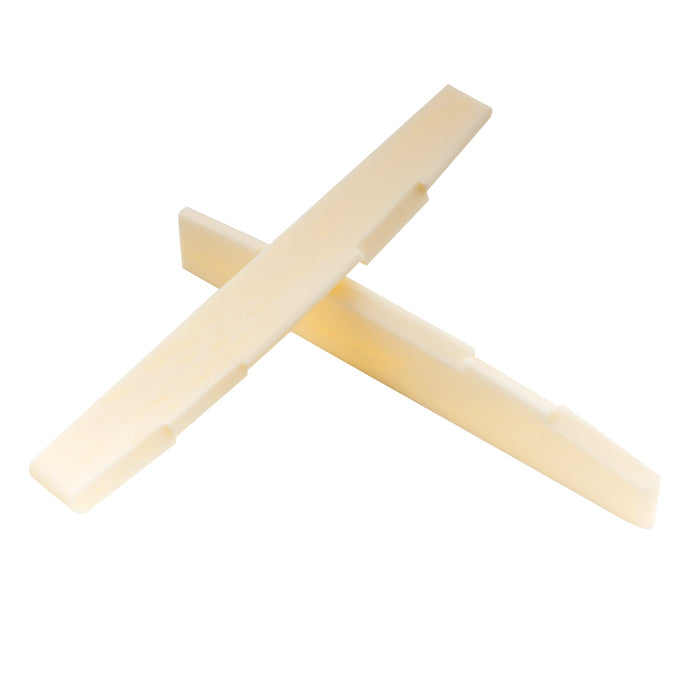 detail of musiclily pro 73 15mm universal compensated bone saddle for 6 string acoustic guitar mx2097 2p