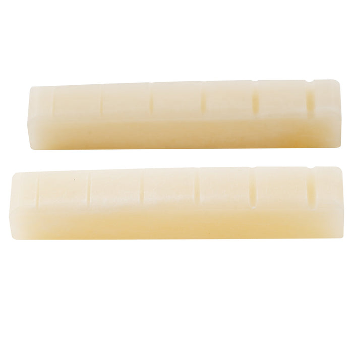 musiclily pro 42 95mm flat bottom slotted electric and acoustic guitar bone nut for 6 string ibanez and prs mx2098 2p, unbleached