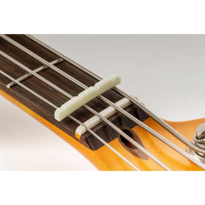Application of musiclily pro 39 47mm slotted j bass bone nut curved bottom for 4 string fender style jazz bass mx2101iv 2