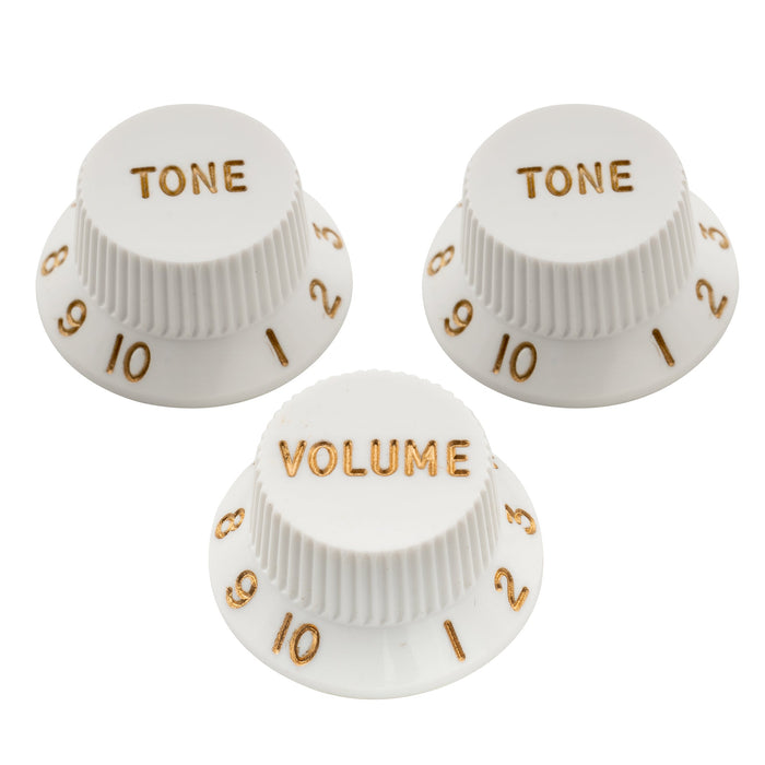 musiclily ultra universal fitting strat tone volume control knobs for fender strat st style electric guitar 2 pcst1v mx2108 2mx2109p, white