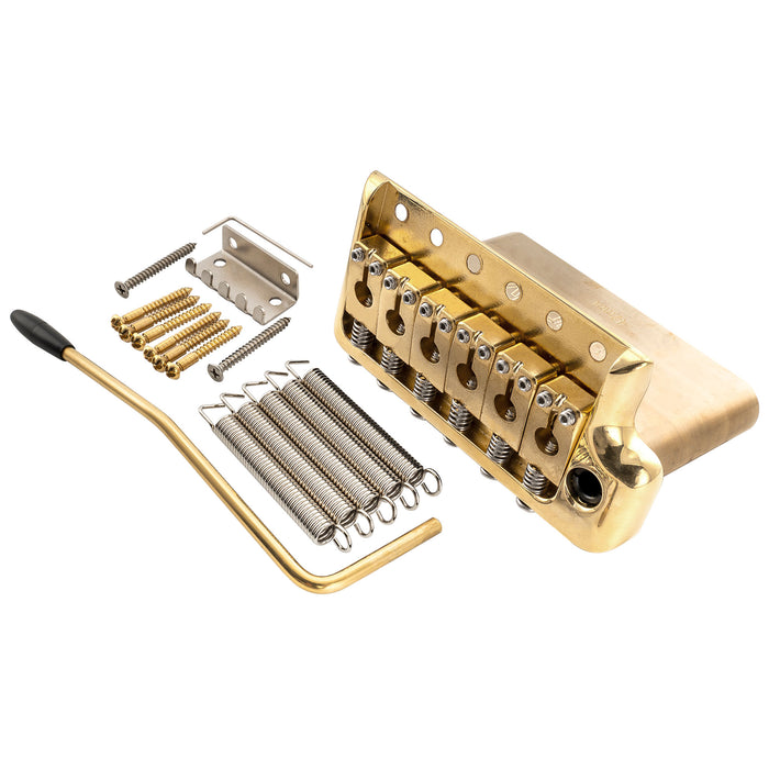 Musiclily Ultra Puente Tremolo de Borde de Cuchillo de 6 Tornillos de Latón Macizo Completo 52.5mm (2-1/16 pulgadas) para Guitarra Eléctrica Estilo Strat