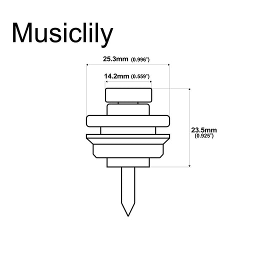 Dimensions of musiclily pro zinc alloy heavy duty guitar strap locks security straplocks system for strat tele style electric guitar or bass mx2112 2p