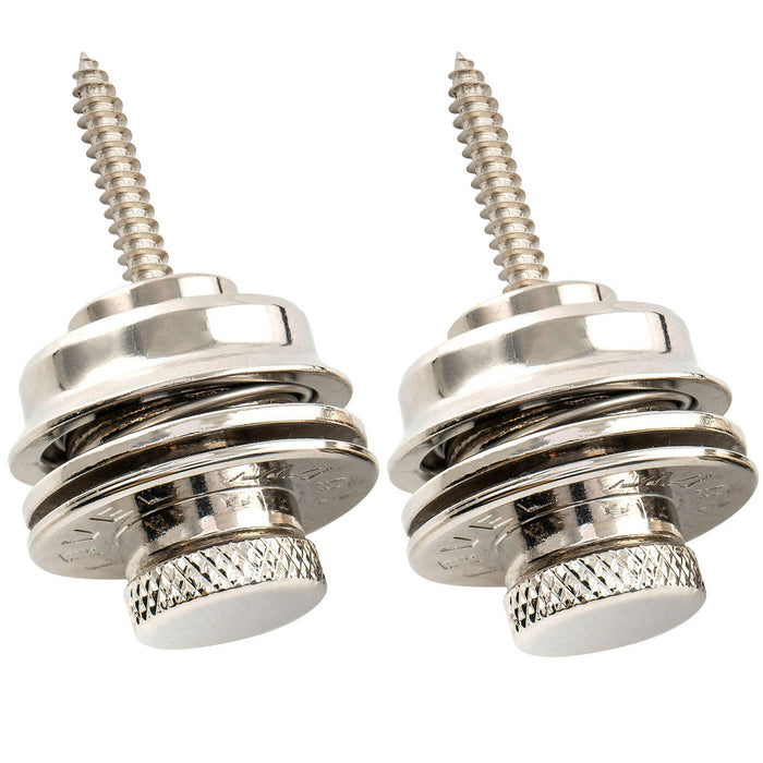 musiclily pro zinc alloy heavy duty guitar strap locks security straplocks system for strat tele style electric guitar or bass mx2112 2p, nickel