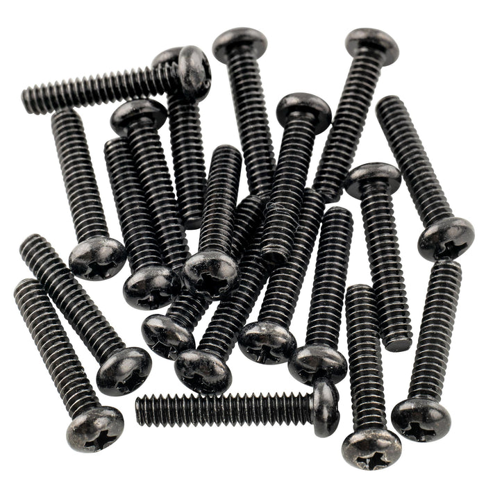 musiclily basic metric thread m3 15mm pan head single coil pickup mounting screws for strat tele style electric guitar mx2115 20p, black