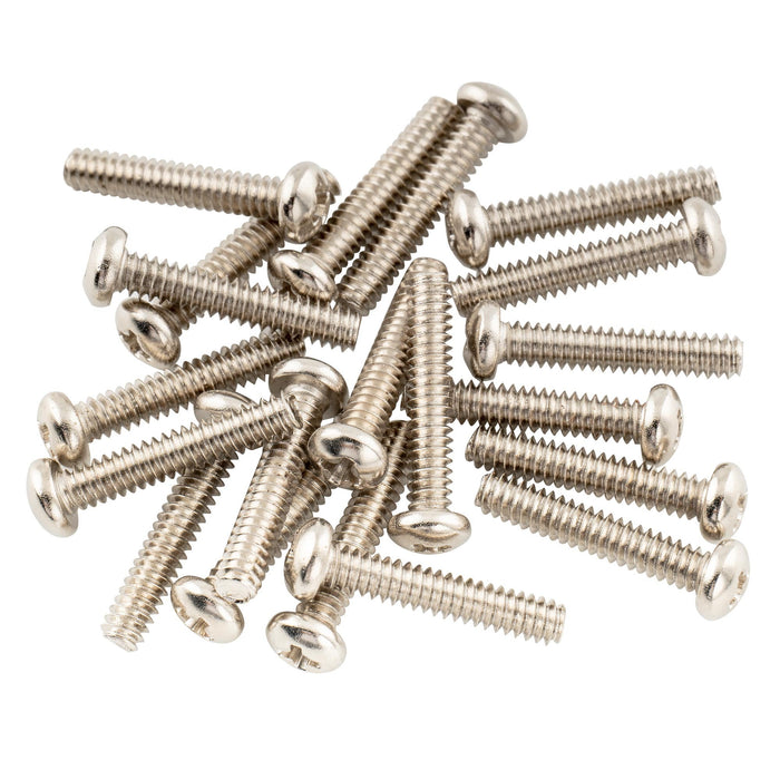 musiclily basic metric thread m3 15mm pan head single coil pickup mounting screws for strat tele style electric guitar mx2115 20p, nickel