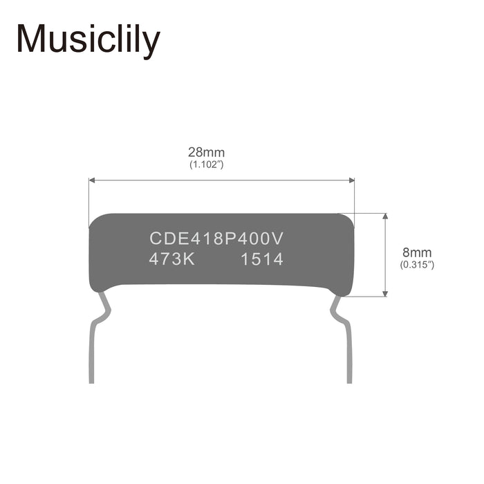 Dimensions of cde sprague orange drop capacitors tone caps for guitar or bass 033uf 1uf 47uf 047uf mx2029 2p