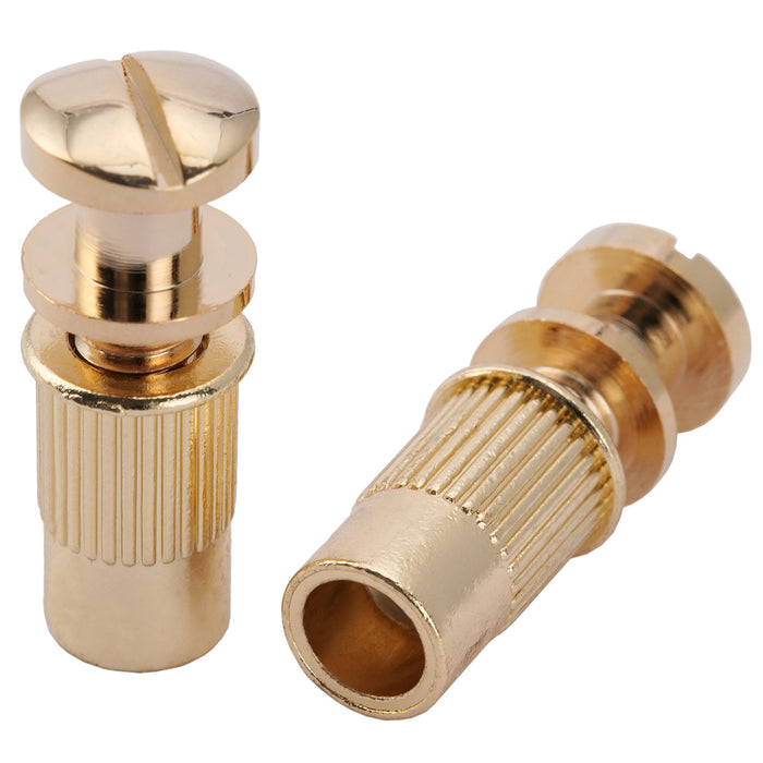 musiclily pro metric mounting stud and bushing for epiphone lp style electric guitar wraparound bridge mx2212 2p, gold