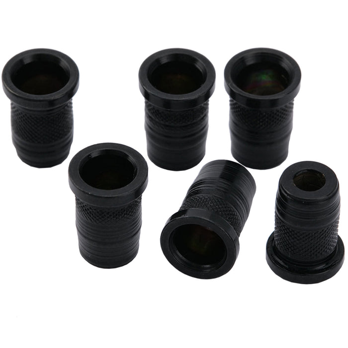 musiclily pro 11mm steel through body string mounting ferrules for electric guitar mx2213 6p, black