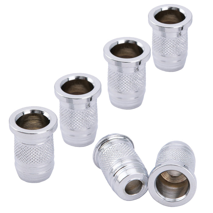 detail of musiclily pro 11mm steel through body string mounting ferrules for electric guitar mx2213 6p