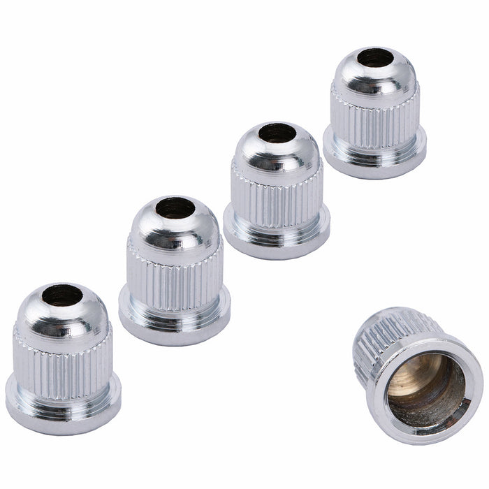 musiclily pro 10 2mm steel through body string mounting ferrules for electric bass mx2214 5p, chrome