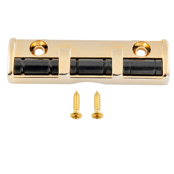 musiclily pro 34mm string spacing steel roller nut for 6 string electric guitar mx2215p, gold