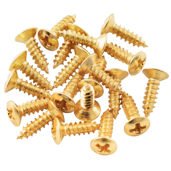 musiclily basic 2 5 10mm steel metric thread guitar pickguard jack and truss rod cover mounting screws for epiphone les paul style guitar mx2216 20p, gold