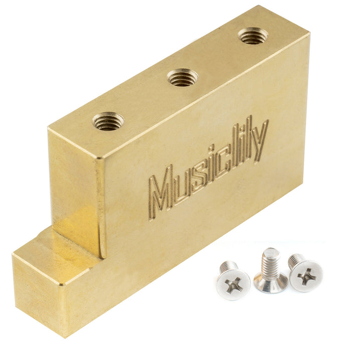 musiclily ultra 32mm full solid brass steel l shaped tremolo block for electric guitar floyd rose locking tremolo bridge mx2235