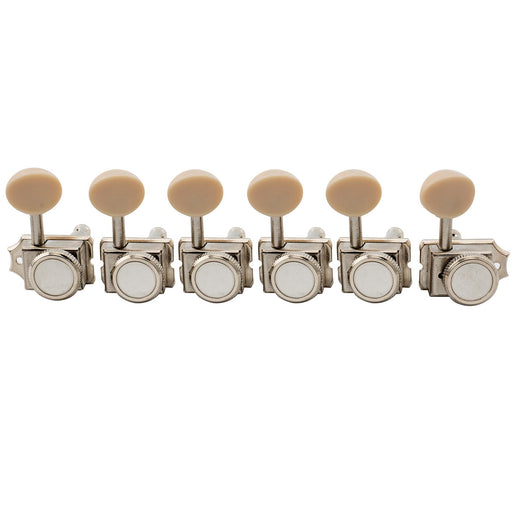 musiclily pro 6 inline vintage hybrid style vintage oval button guitar locking tuners tuning pegs keys machine heads set for fender strat tele style electric guitar mx2238p