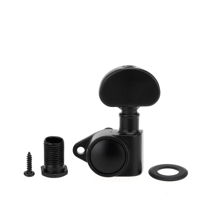 musiclily ultra 3r3l 20 1 ratio grover roto style full sealed machine heads tuners tuning pegs keys with right angle screw for acoustic electric guitar mx2242p, black
