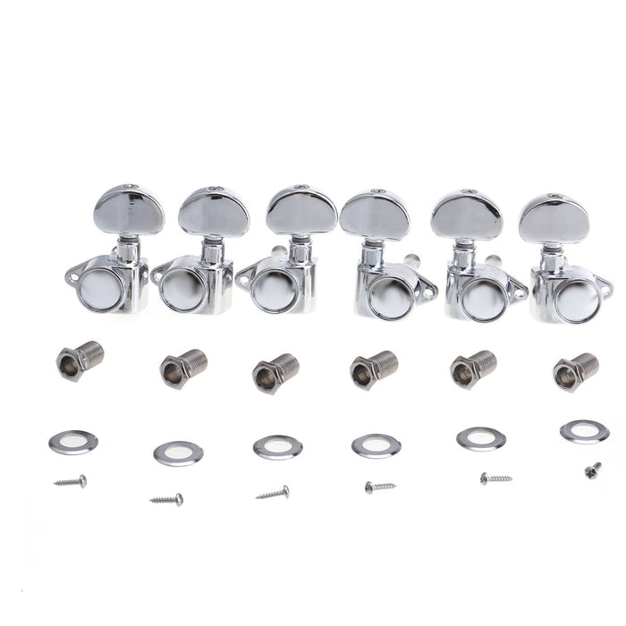 musiclily ultra 3r3l 20 1 ratio grover roto style full sealed machine heads tuners tuning pegs keys with right angle screw for acoustic electric guitar mx2242p, chrome