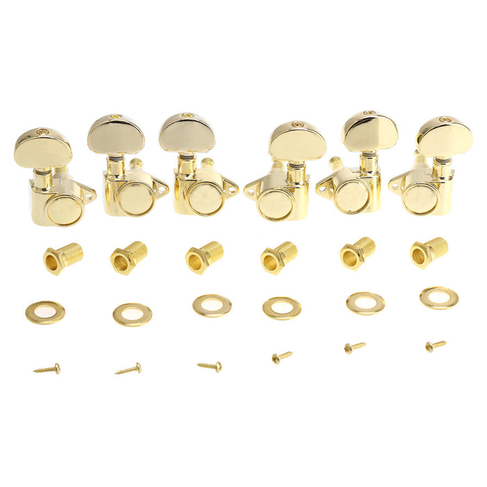 musiclily ultra 3r3l 20 1 ratio grover roto style full sealed machine heads tuners tuning pegs keys with right angle screw for acoustic electric guitar mx2242p, gold