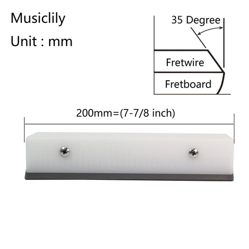 Dimensions of musiclily pro 35 degree guitar bass fret beveling file fret bevel tool for fret end dressing luthier tool 200mm length mx2244