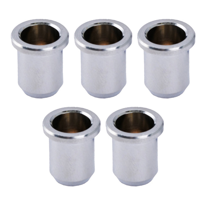 musiclily pro 14mm brass through body string mounting ferrules for electric bass mx2245 5p, chrome