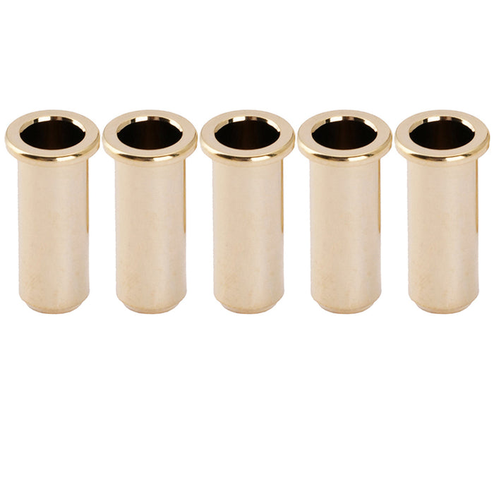 musiclily pro 25 5mm brass through body string mounting ferrules for electric bass mx2246 5p, gold