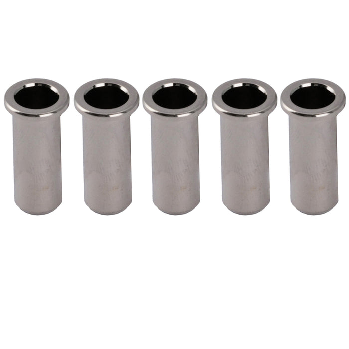 musiclily pro 25 5mm brass through body string mounting ferrules for electric bass mx2246 5p, nickel