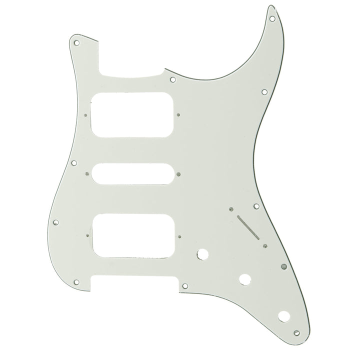 musiclily pro 11 holes round corner hsh guitar pickguard for american mexican fender standard strat style electric guitar 3ply 4ply mx2247p, aged white