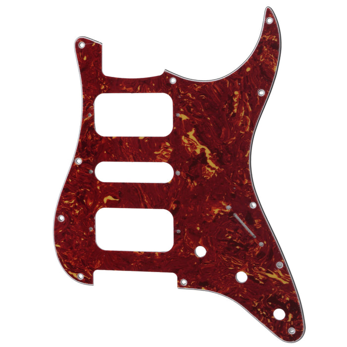 musiclily pro 11 holes round corner hsh guitar pickguard for american mexican fender standard strat style electric guitar 3ply 4ply mx2247p, vintage tortoise