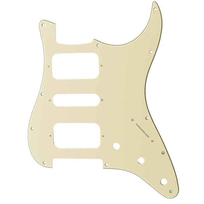 musiclily pro 11 holes round corner hsh guitar pickguard for american mexican fender standard strat style electric guitar 3ply 4ply mx2247p cream