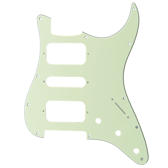 musiclily pro 11 holes round corner hsh guitar pickguard for american mexican fender standard strat style electric guitar 3ply 4ply mx2247p, mint green