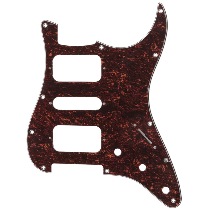 musiclily pro 11 holes round corner hsh guitar pickguard for american mexican fender standard strat style electric guitar 3ply 4ply mx2247p, red tortoise