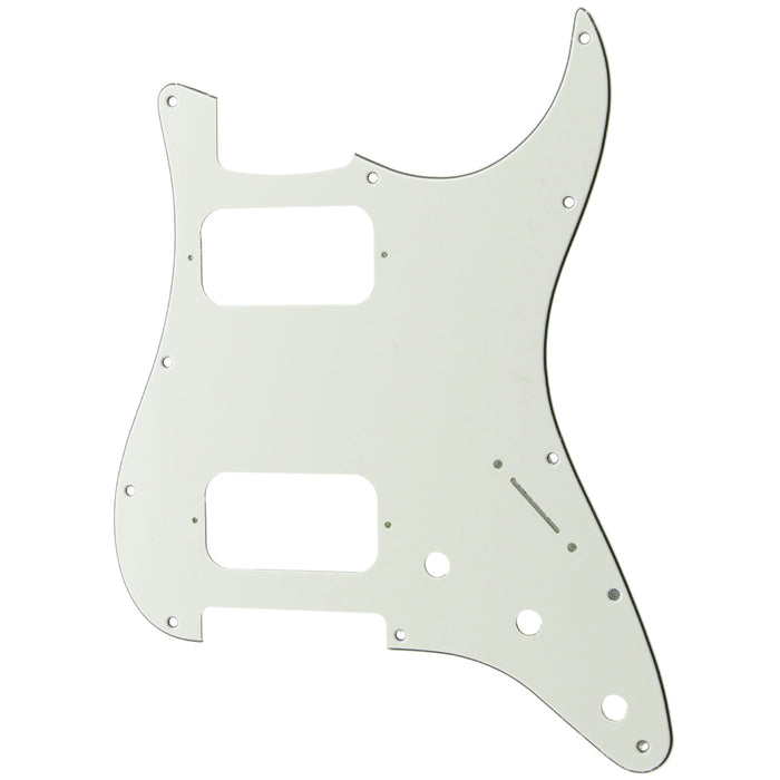 musiclily pro 11 holes round corner hh guitar pickguard for american mexican fender standard strat style electric guitar 3ply 4ply mx2248p, aged white