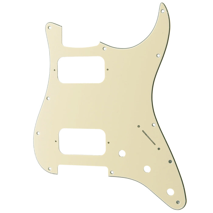 musiclily pro 11 holes round corner hh guitar pickguard for american mexican fender standard strat style electric guitar 3ply 4ply mx2248p cream